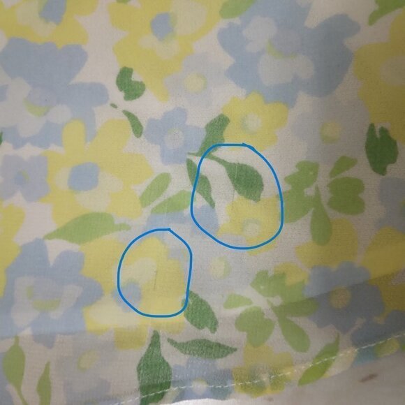 Calvin Klein | Floral V Neck Ruffled Sleeves Chiffon Blouse Yellow Blue | Size S - Picture 10 of 10